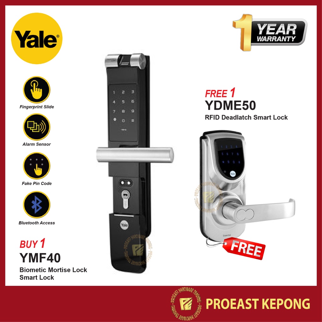 Yale Promo Digital Lock Set [BUY 1 YMF40 FREE 1 YDME50] Biometic