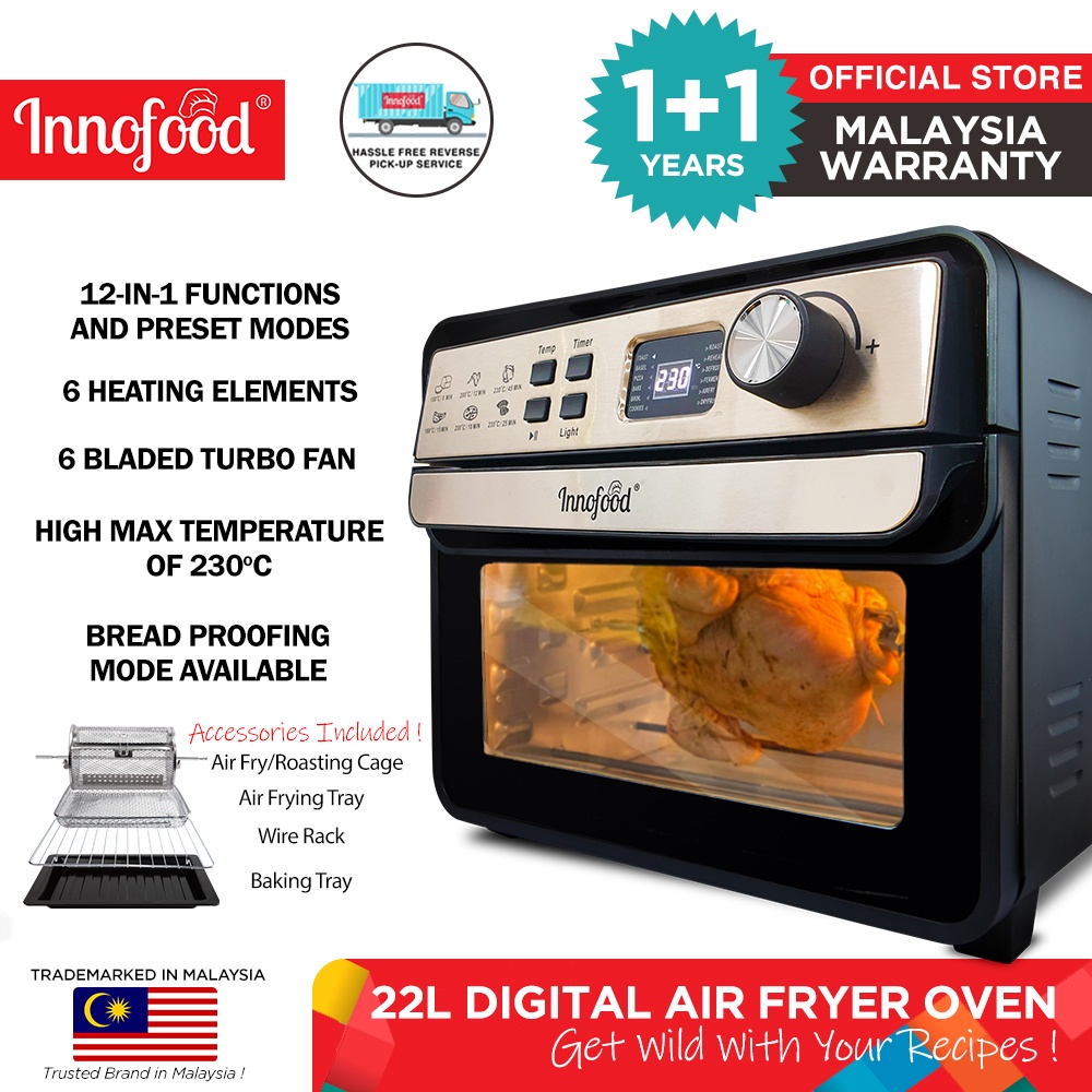 Innofood 12in1 22L Large Capacity Air Fryer Oven With Fermenting And