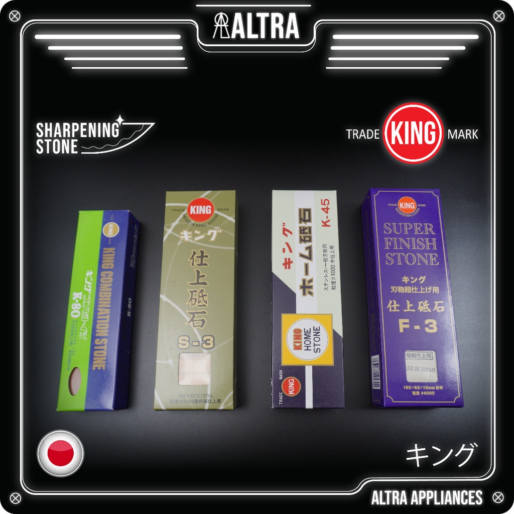 King Sharpening Stone K80 Grit 250/1000, K45 Grit 1000, F3 Grit