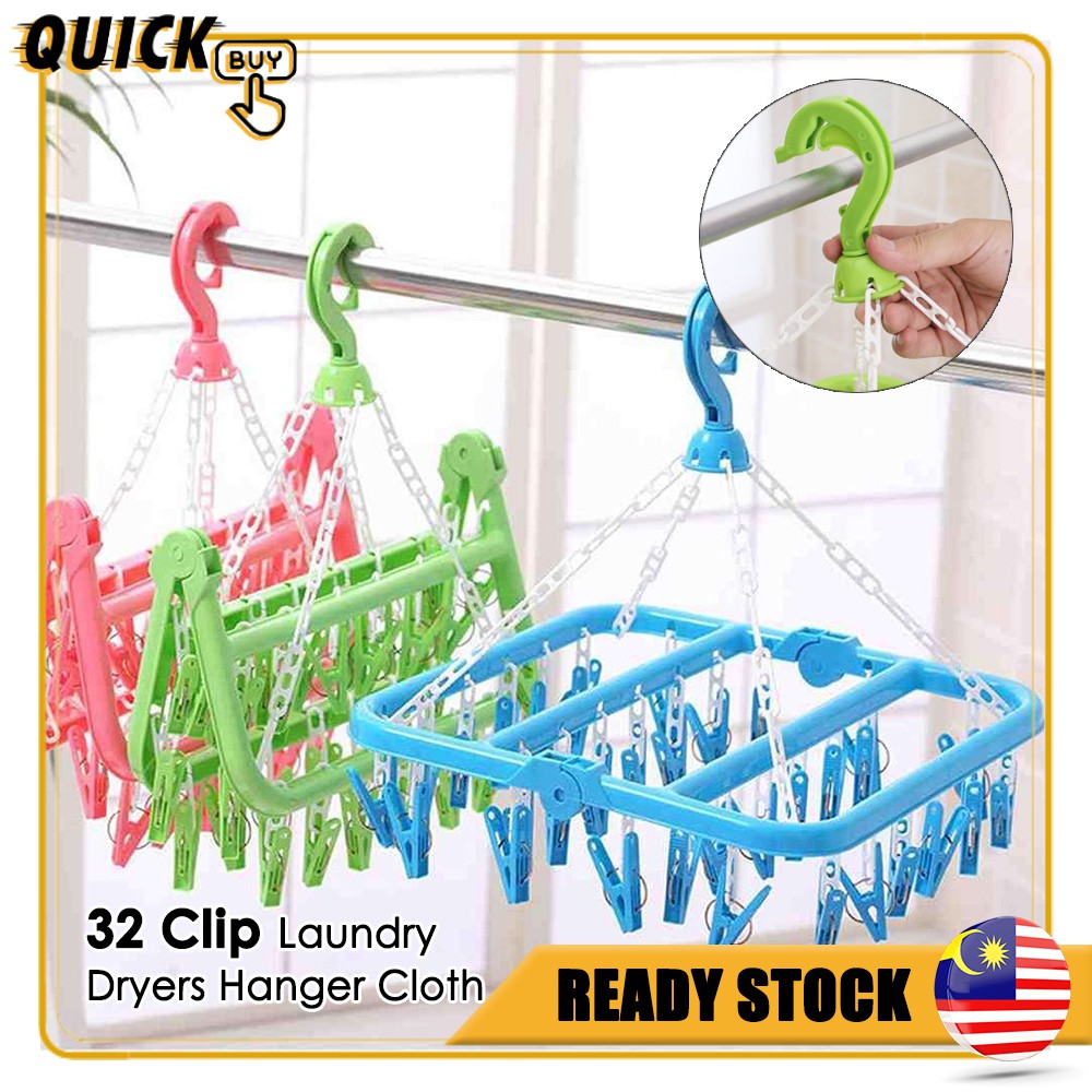 32 Clip Laundry Dryers Hanger Cloth Hanger Childrens Underwear Home