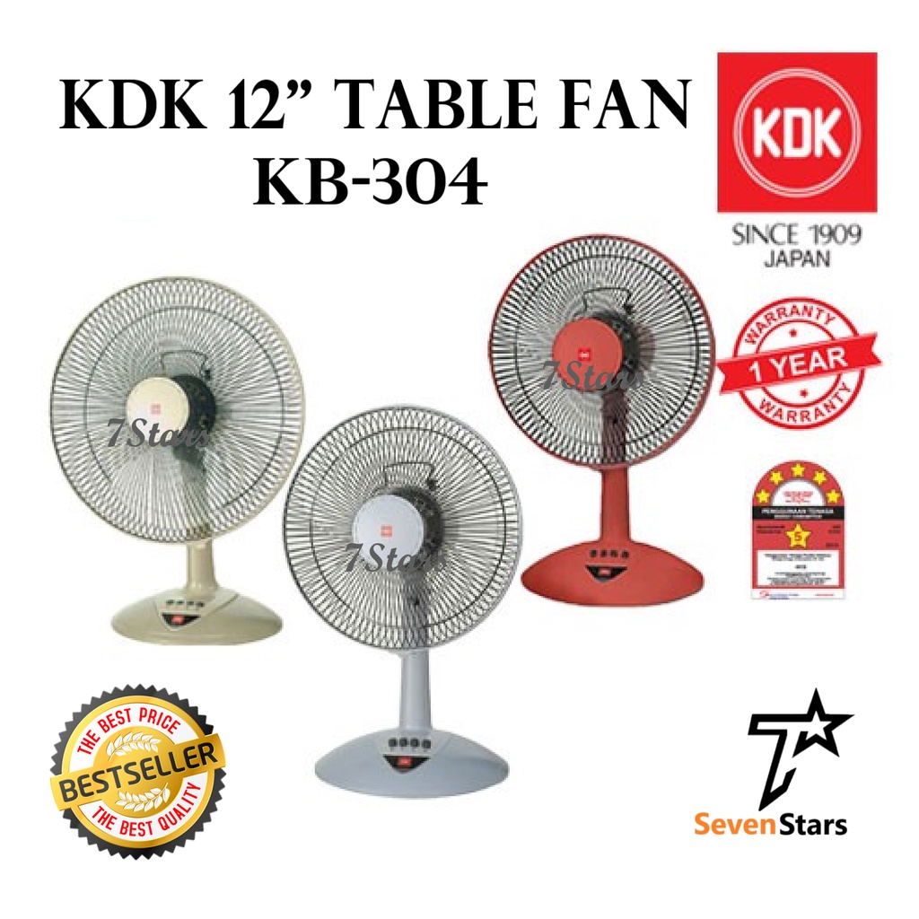 KDK 30cm/12" Table Fans (KB304) 1 year Warranty / Table Fan 12 inch