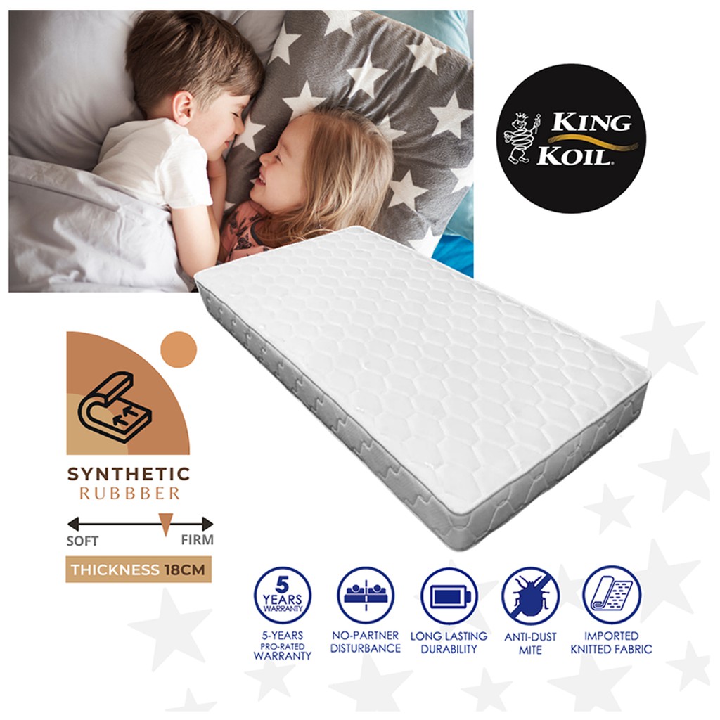 [TECK SENG] KINGKOIL SINGLE 7 Inches Mattress / Synthetic Rubber Foam