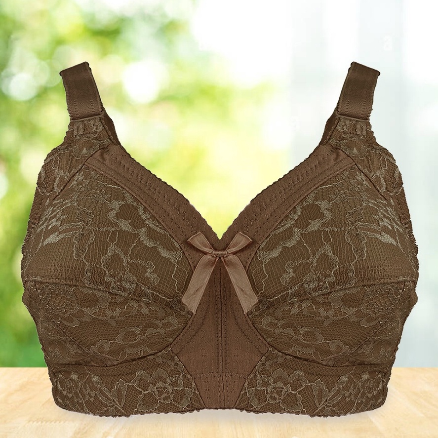 Baju Dalam Wanita Tanpa Dawai Cup B/C No Span (3644) 012 Cotton Lace