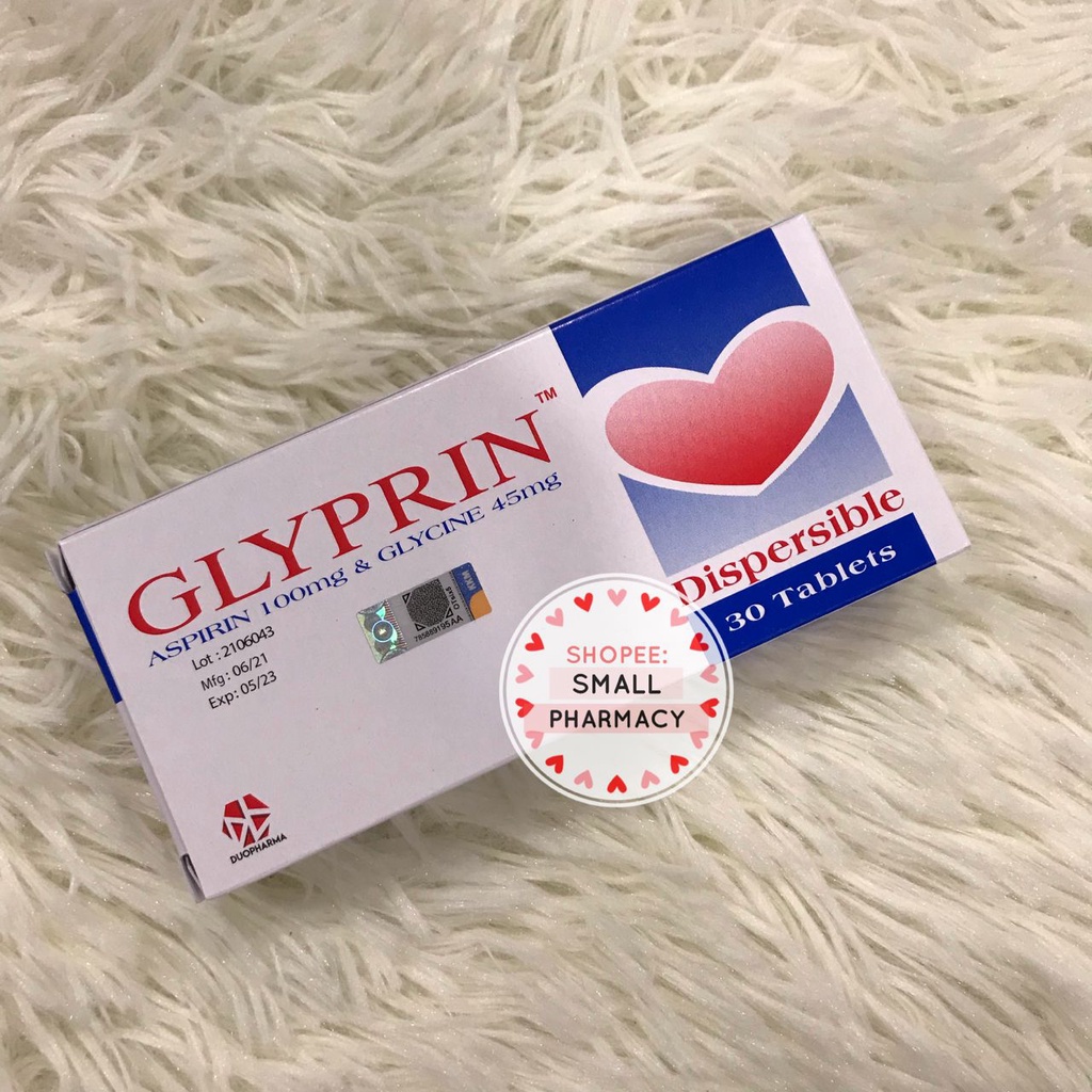 Duopharma Glyprin Dispersible Aspirin 100mg & Glycine 45mg Tablet 30