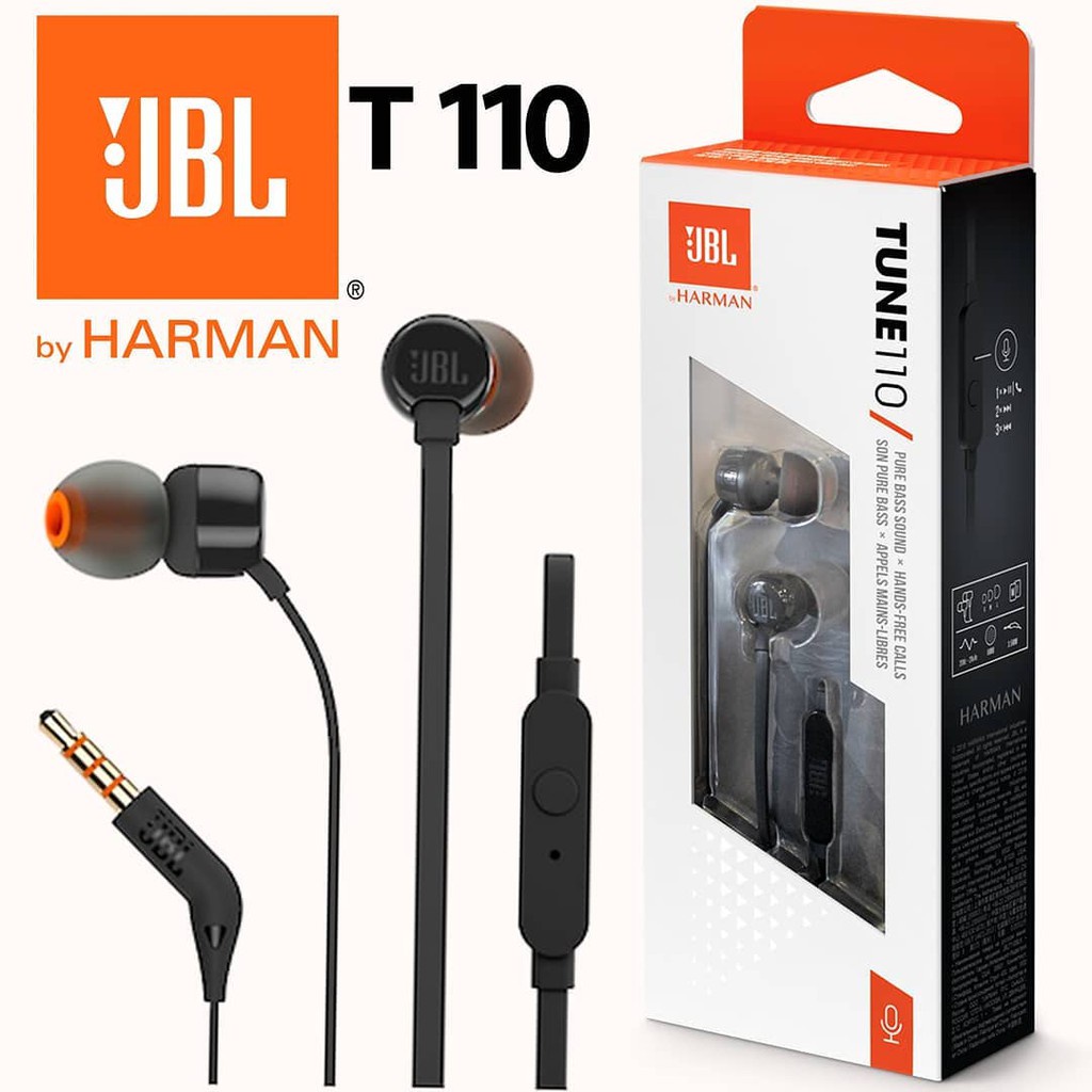 (1 Year Warranty) Jbl T110 Stereo Headset With 3.5mm Cable For Music