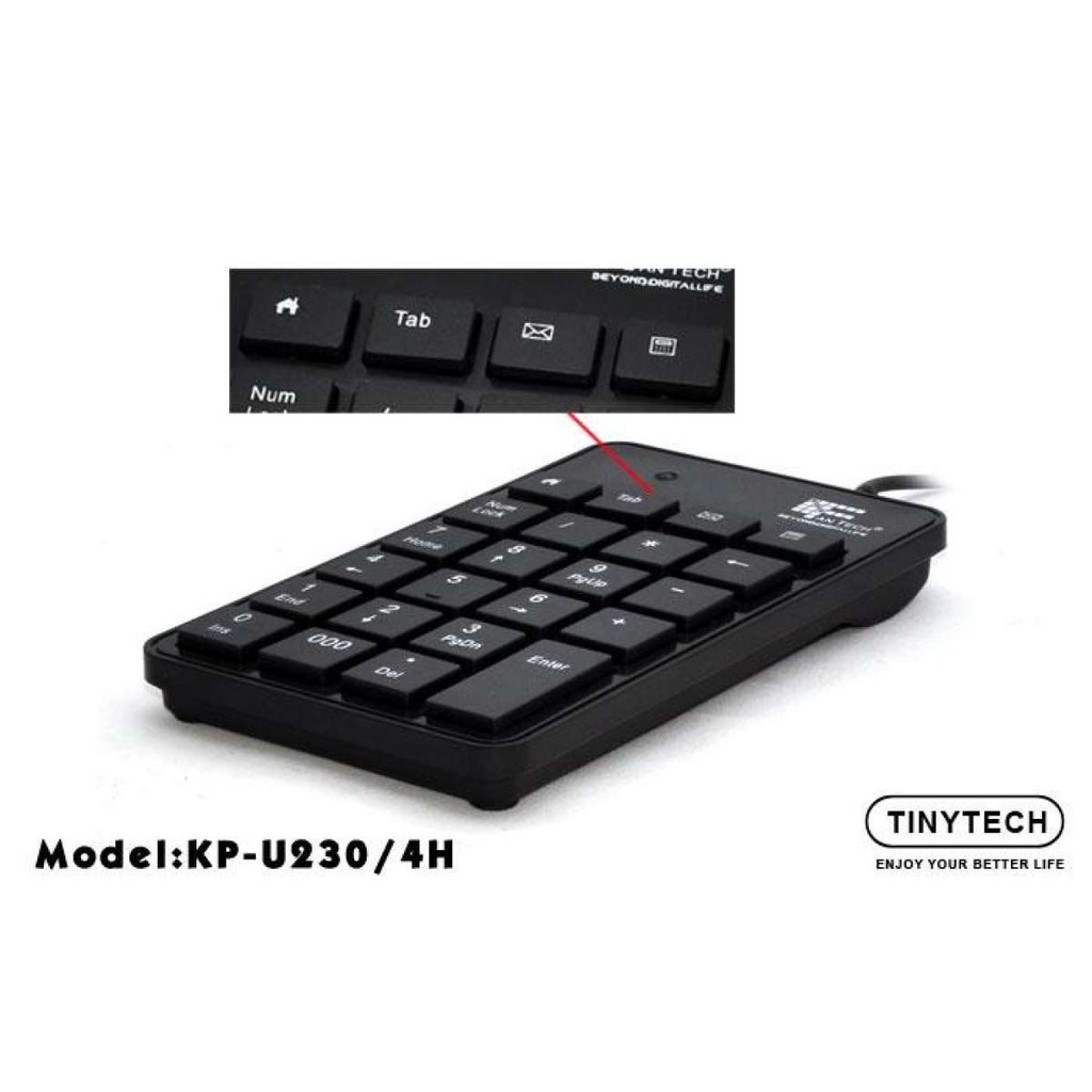 Tinytech USB Numeric Keypad Mini Number Pad Numpad 23 Keys Keyboard