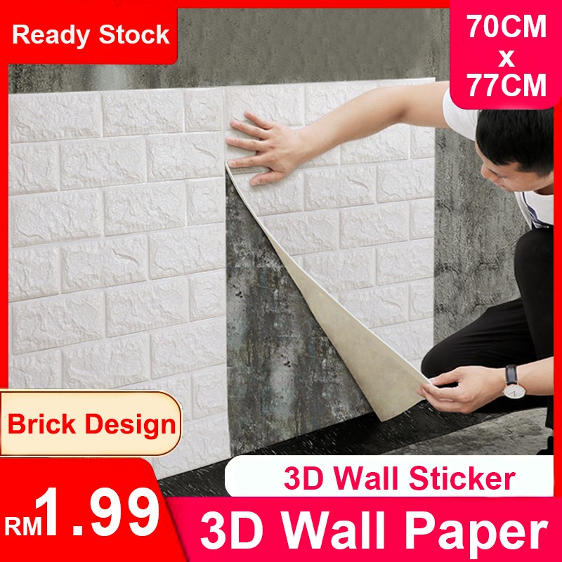 70*77cm Wallpaper Brick 3D Wall Sticker XPE Foam Self Adhesive
