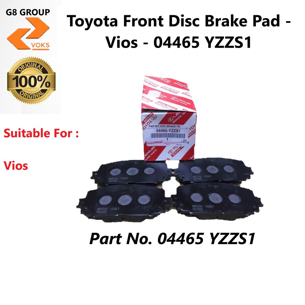 Toyota Front Disc Brake Pad ( Vios ) Vios ( 04465YZZS1/04465YZZT3