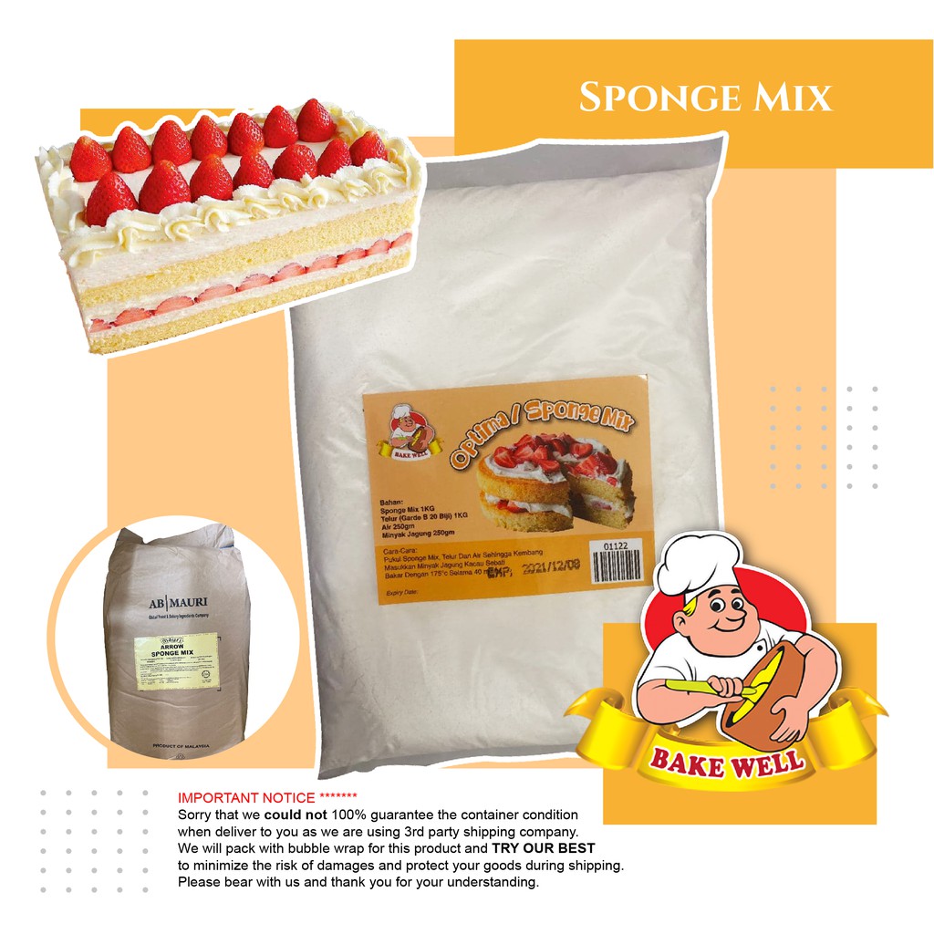 Sponge Mix/ Optima (1kg/500gm) Shopee Malaysia