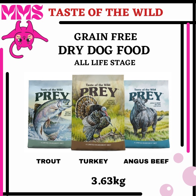 Taste Of The Wild Prey Dog Food > Angus Beef , Turkey , Trout > All