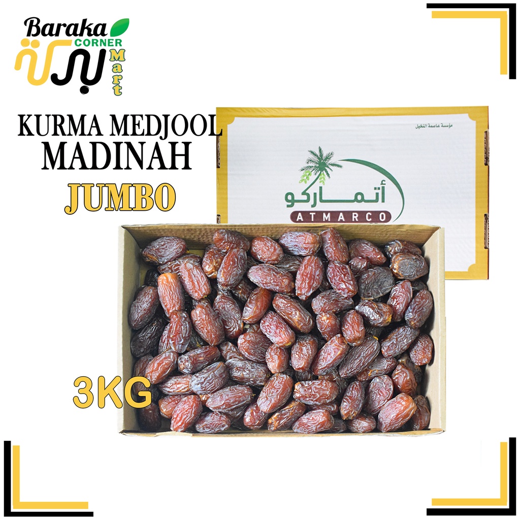 Kurma Medjool Madinah Jumbo Medjoul Dates Saudi Arabia Fresh Stock 3kg