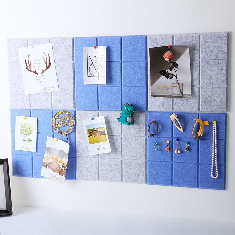 Pin Board Square Felt Board Tiles Self Adhesive Notice Board for Home