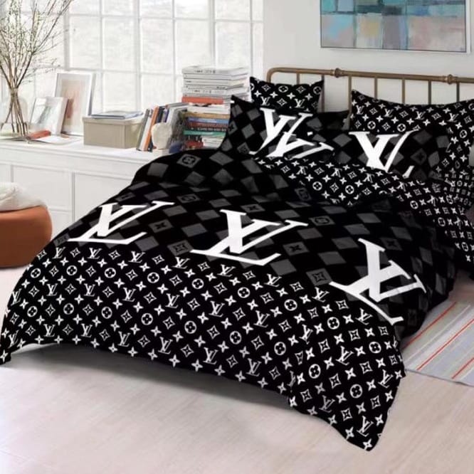 Set LV Soft and Luxurious Cadar Fitted Bedsheet Cotton Bedding Pillow