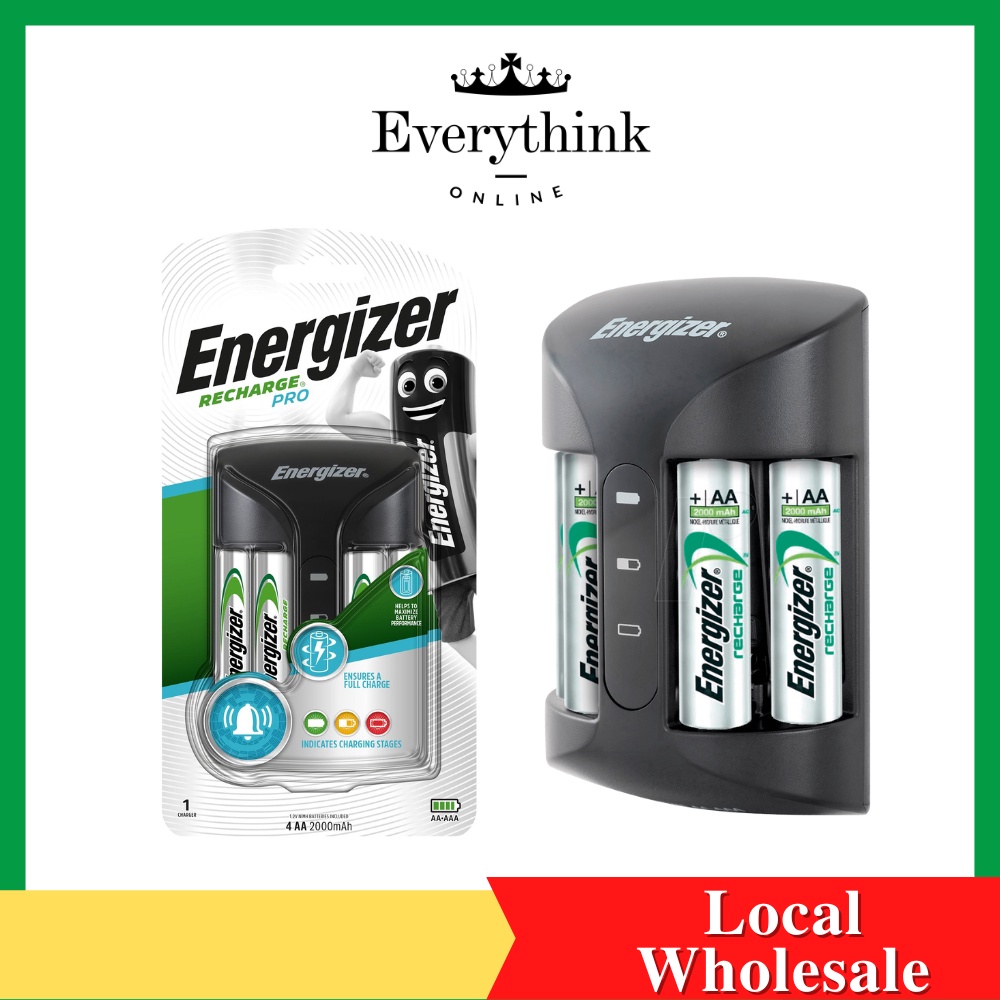 [READY STOCK] ENERGIZER PRO CHARGER + 4AA 2000MAH NIMH RECHARGEABLE