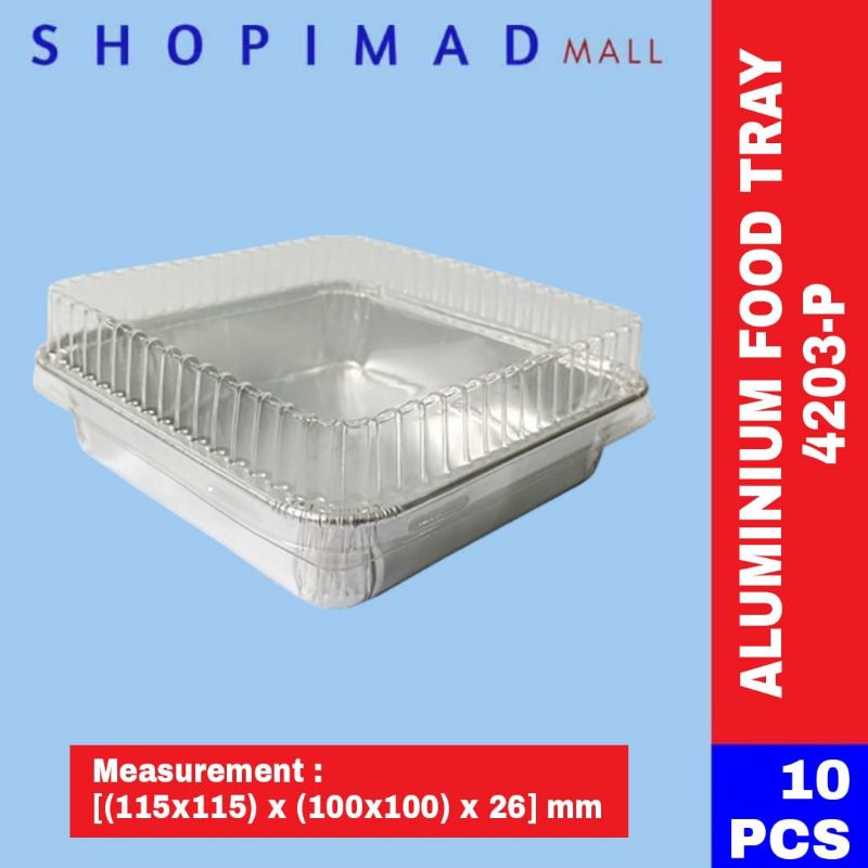 [10PCS] ALUMINIUM TRAY WITH COVER 4203P BEKAS MAKANAN ALUMINIUM