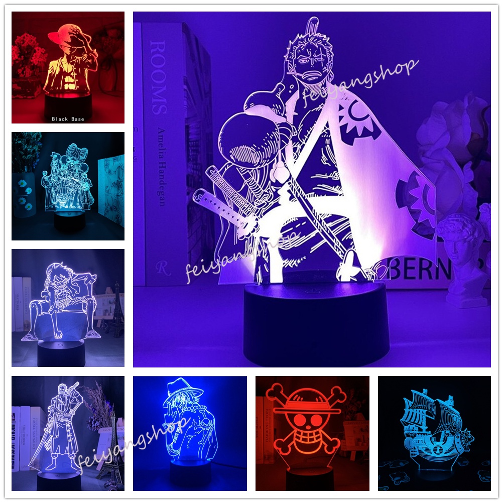 One Piece Night Light Luffy Sanji Zoro Nami Chopper 3D LED Table Lamp