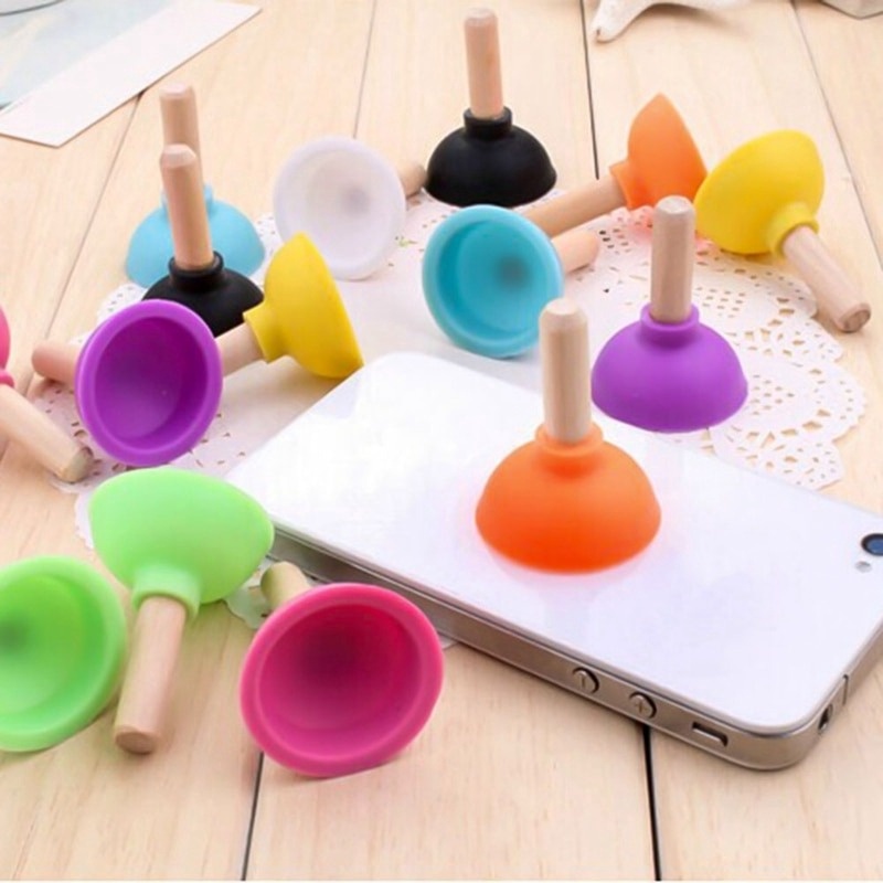 AO Home Toilet Shape Plunger Phone Stand Holder Cute Mini Pumping