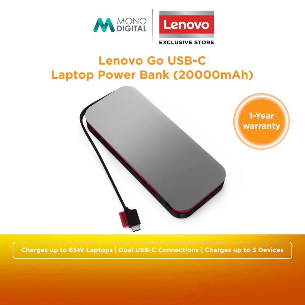 Lenovo Go USBC Laptop Power Bank (20000mAh) Fast Charging / Support
