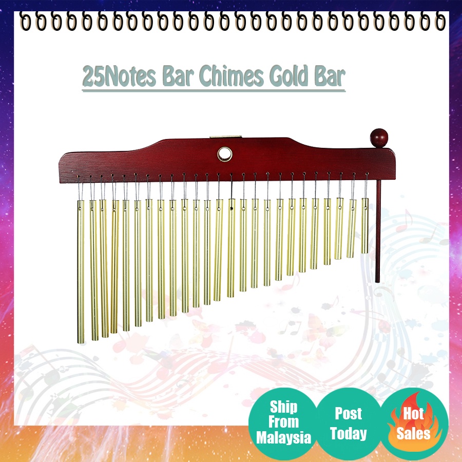 25 Bar Chimes With Gold Bar 25bell Bar chime Alat Muzik Percussion Shopee Malaysia