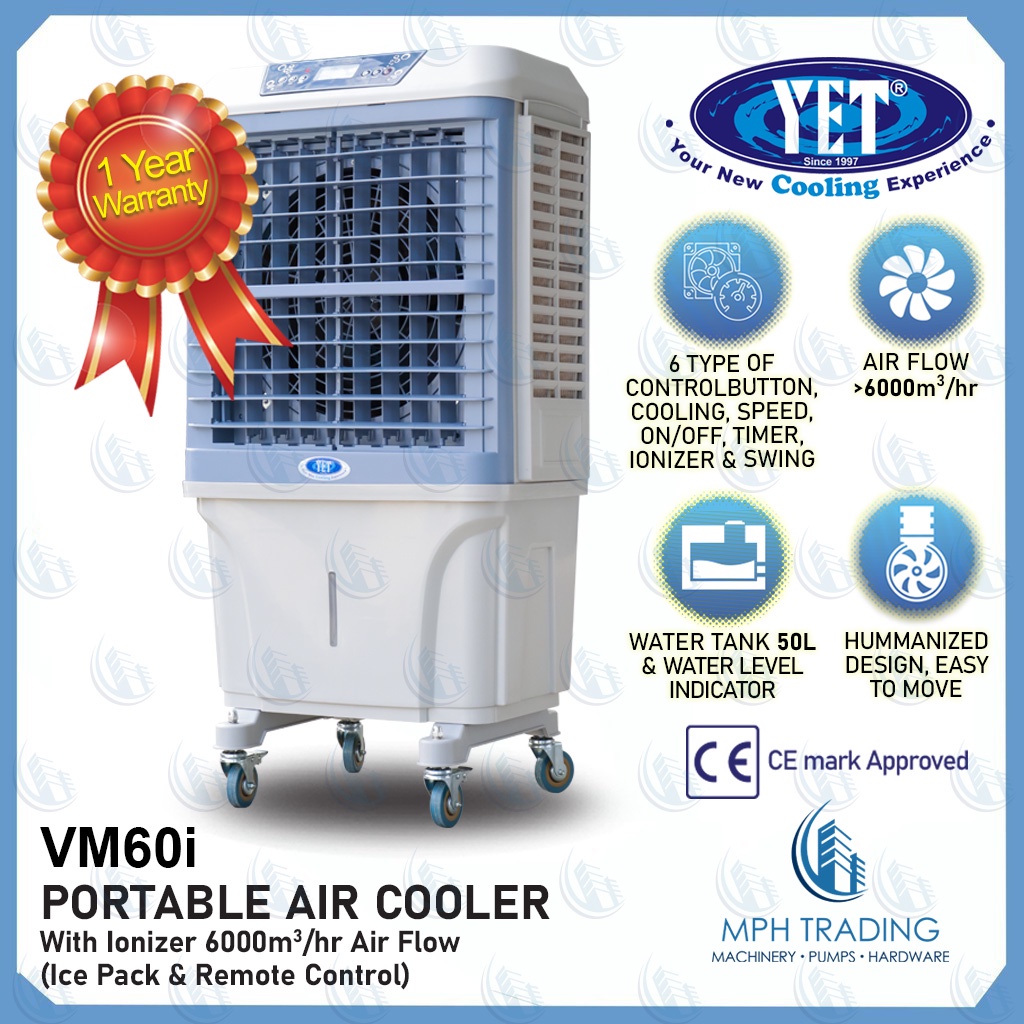 YET VM60i Water Air Cooler Fan 50L Tank Household Home Appliances Home