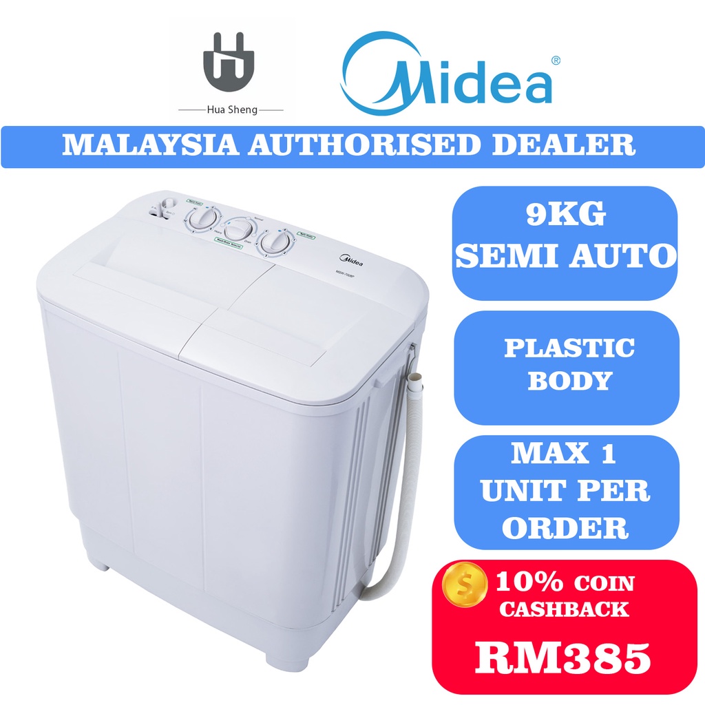 Midea Washing Machine Semi Auto ( 6kg / 7kg / 8kg / 9kg / 11kg ) MSW