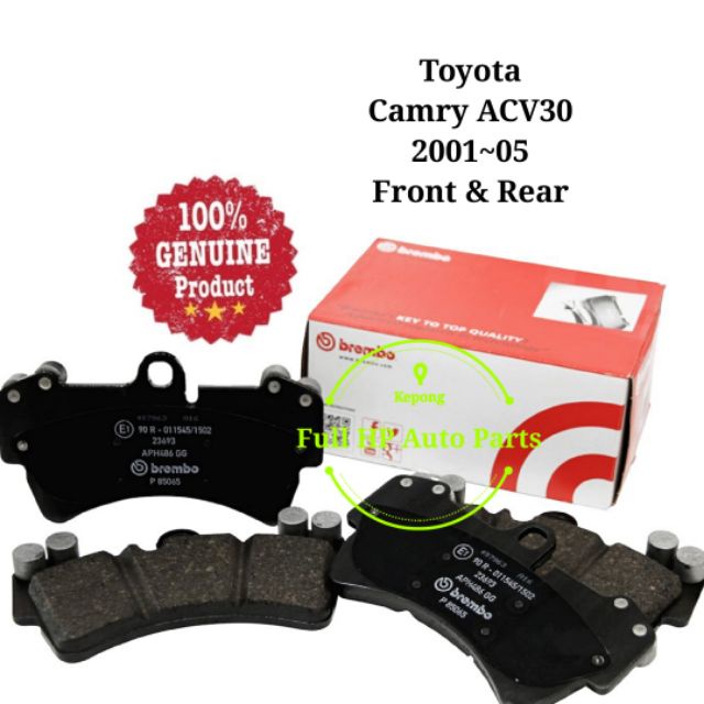 Original Brembo Brake Pad Toyota Camry ACV30 200105 Shopee Malaysia