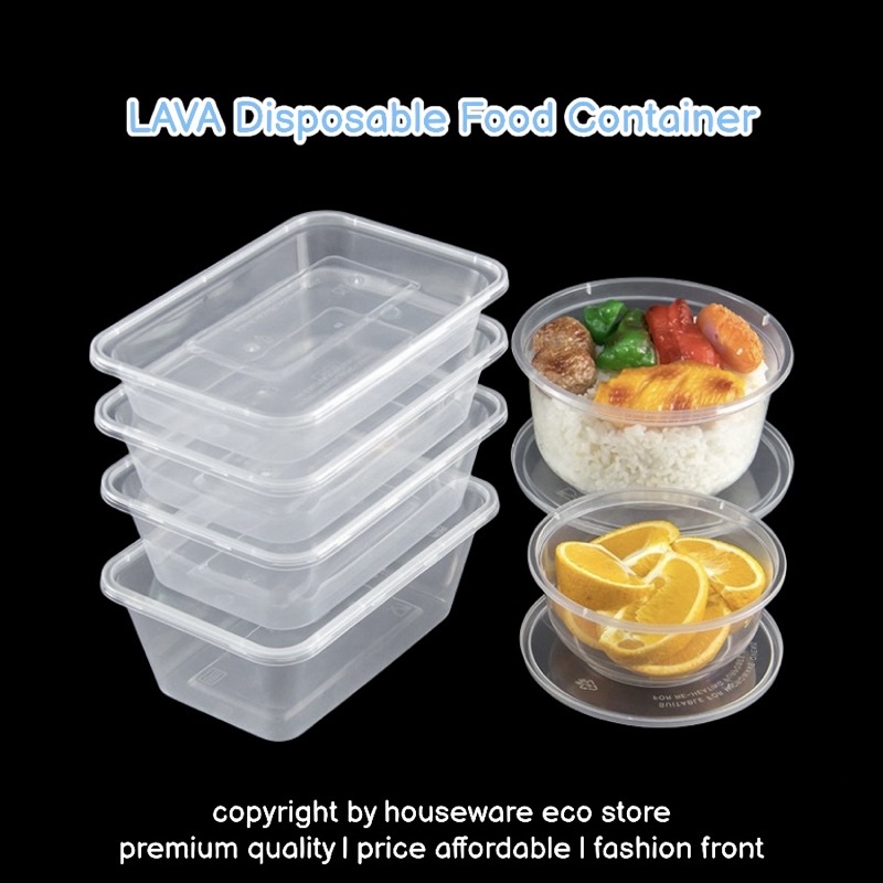LAVA Microwave Reheating Plastic Rectangular Food Container With Lid
