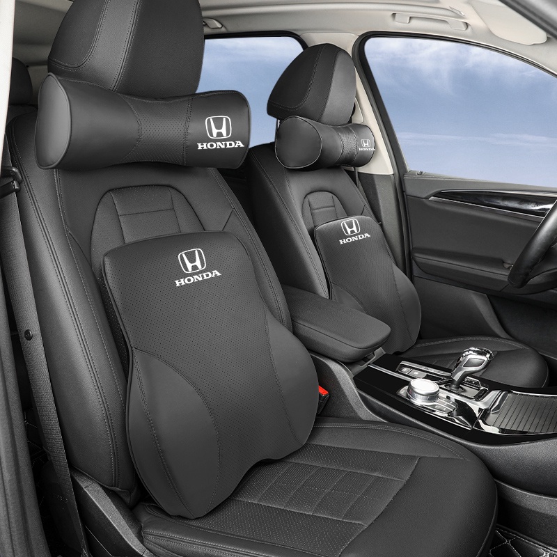 Honda CRV Civic City Fit Ikey All Series Universal Genuine Leather Headrest Neck Pillow Car Use
