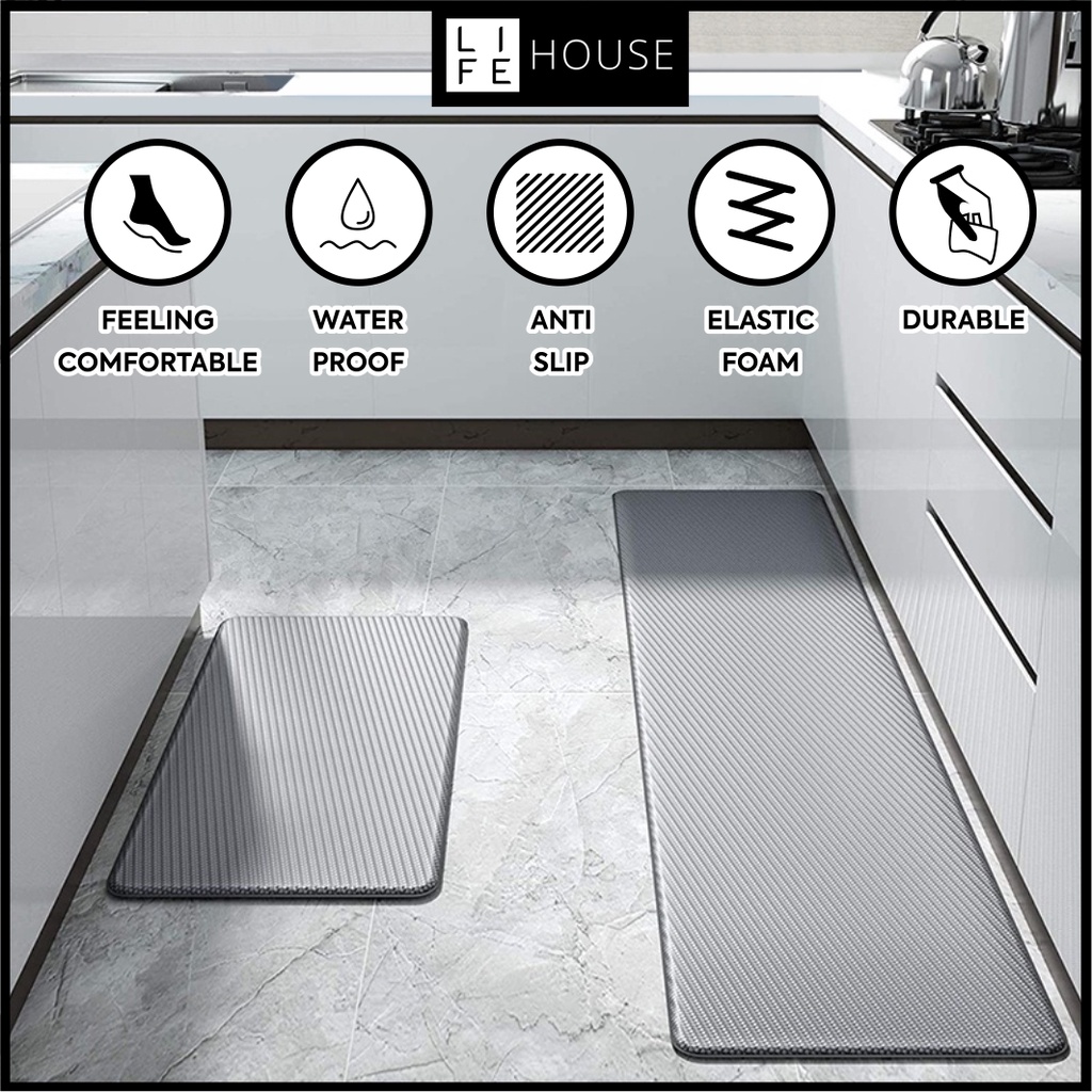 PU Mat Anti Slip Mat Kitchen Floor Mat Rug Kitchen Carpet Alas Kaki