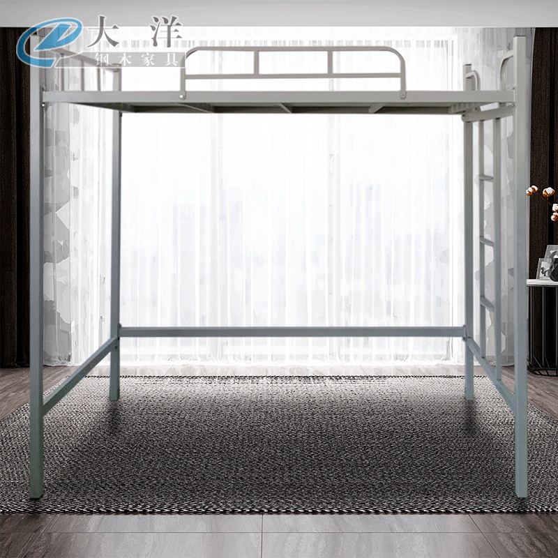 Single Queen Metal Loft Bed Elevated Bunk Bed Iron Bed Cheap Loft Bed