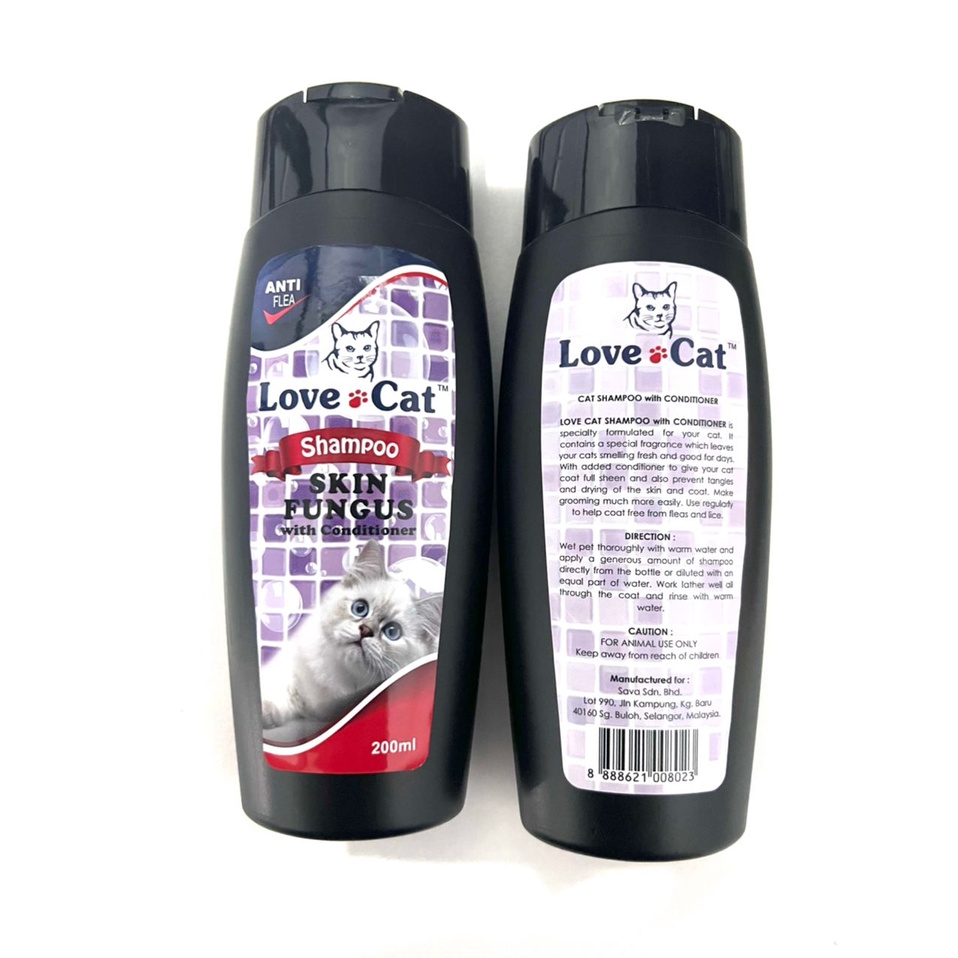 LOVE CAT Shampoo for Skin Fungus with Conditioner syampu kucing 200ml