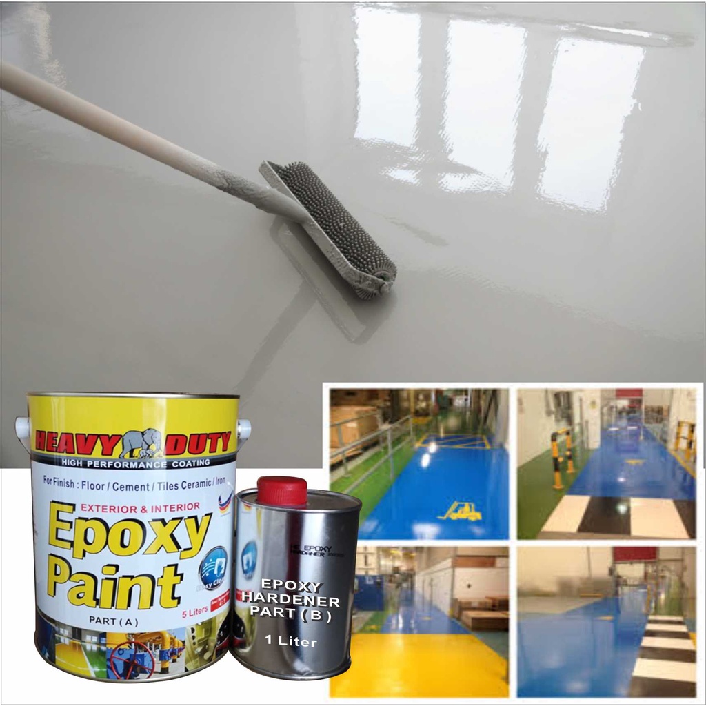 5L HEAVY DUTY EPOXY WATERPROOF FLOOR PAINT ( 5L ) [ Include Hardener