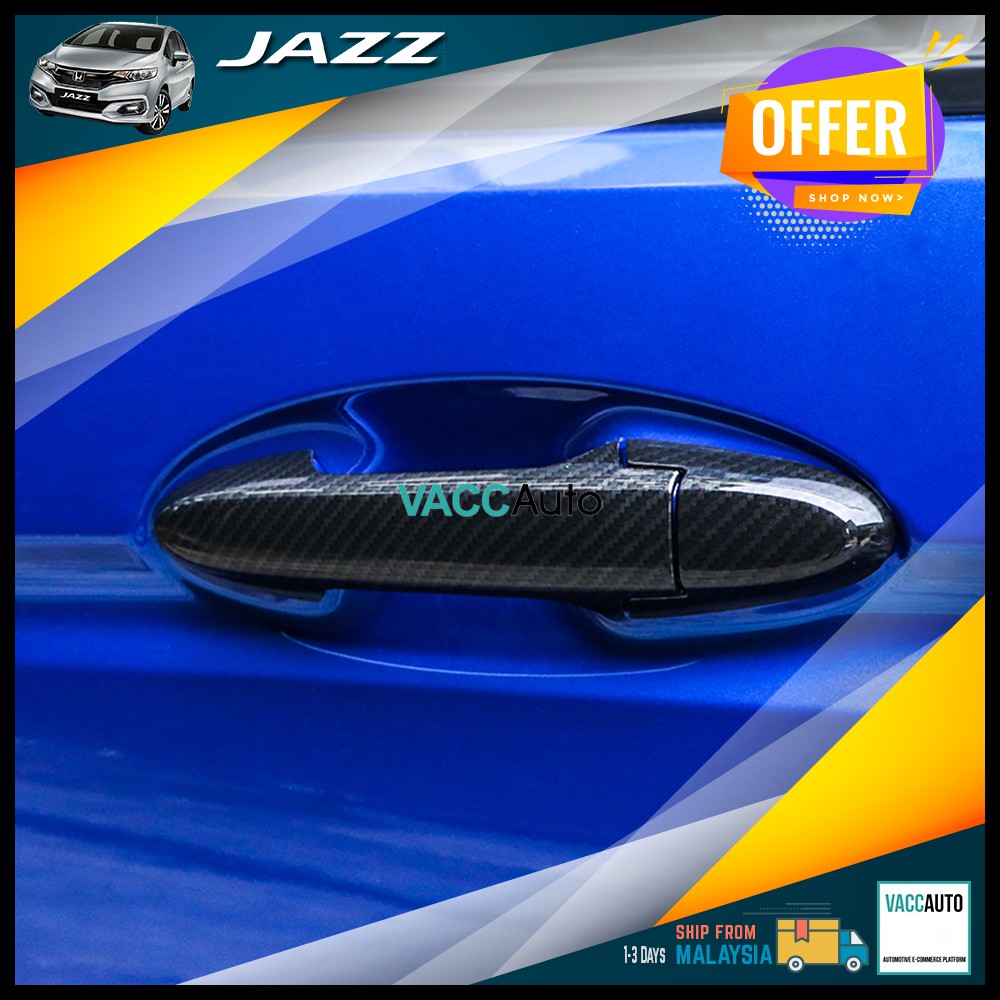 Honda Jazz Fit GK GK5 T5A 3rd Carbon Handle Door Handle Cover Trim 2014