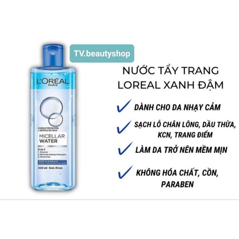 L'OREAL 3in1 Multifunctional Paris Makeup Remover Deep Cleans Blue