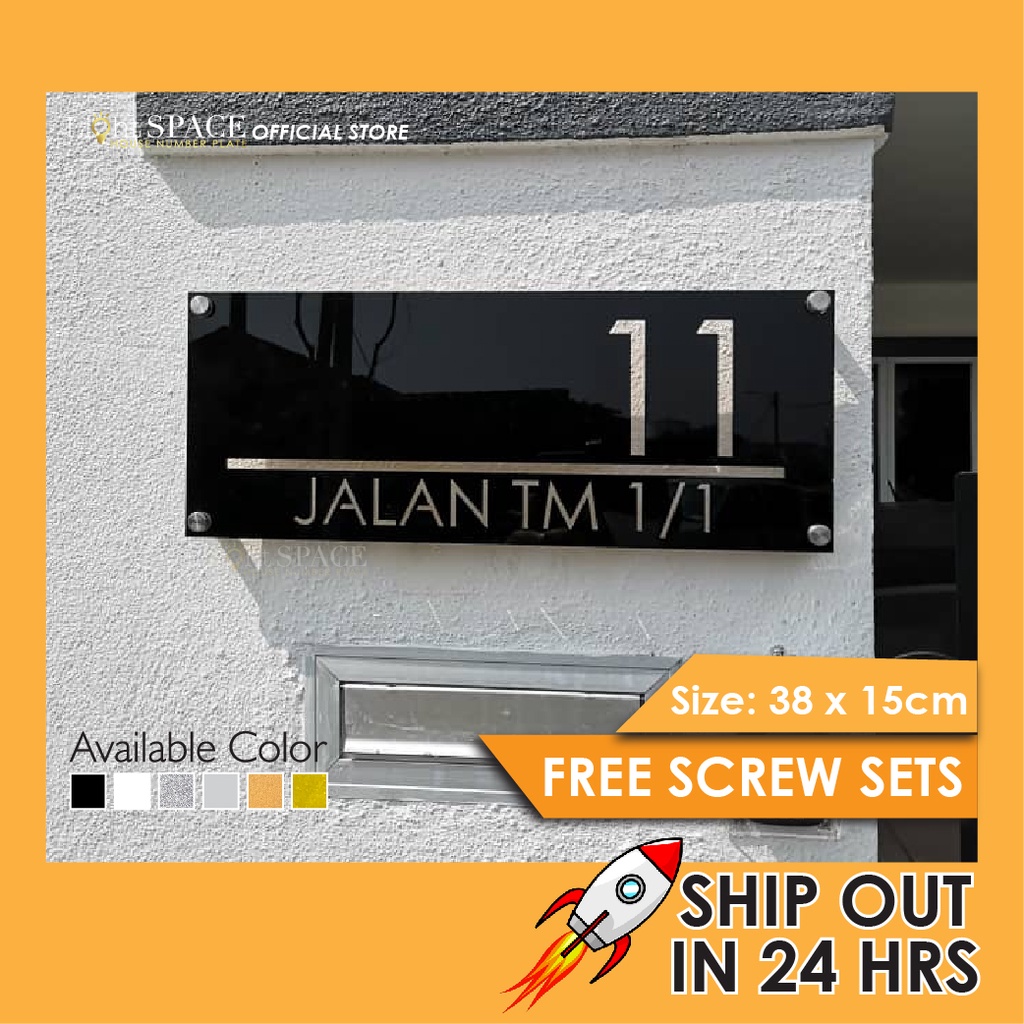 2D Flat Plexiglass Laser cut House Number Plate Shopee Malaysia