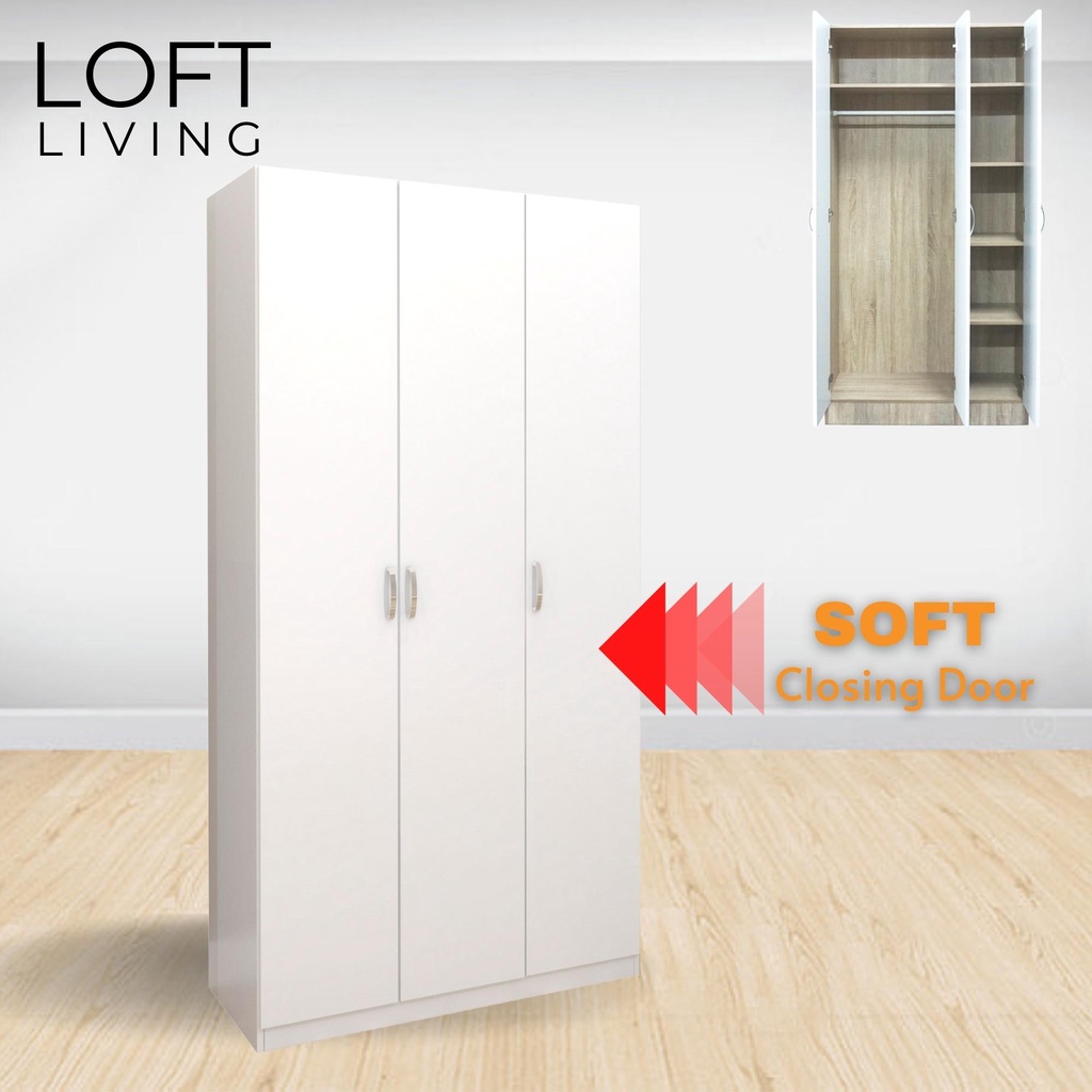 almari baju closet wardrobe/Escot 2 & 3 Doors Wardrobe/Home Furniture
