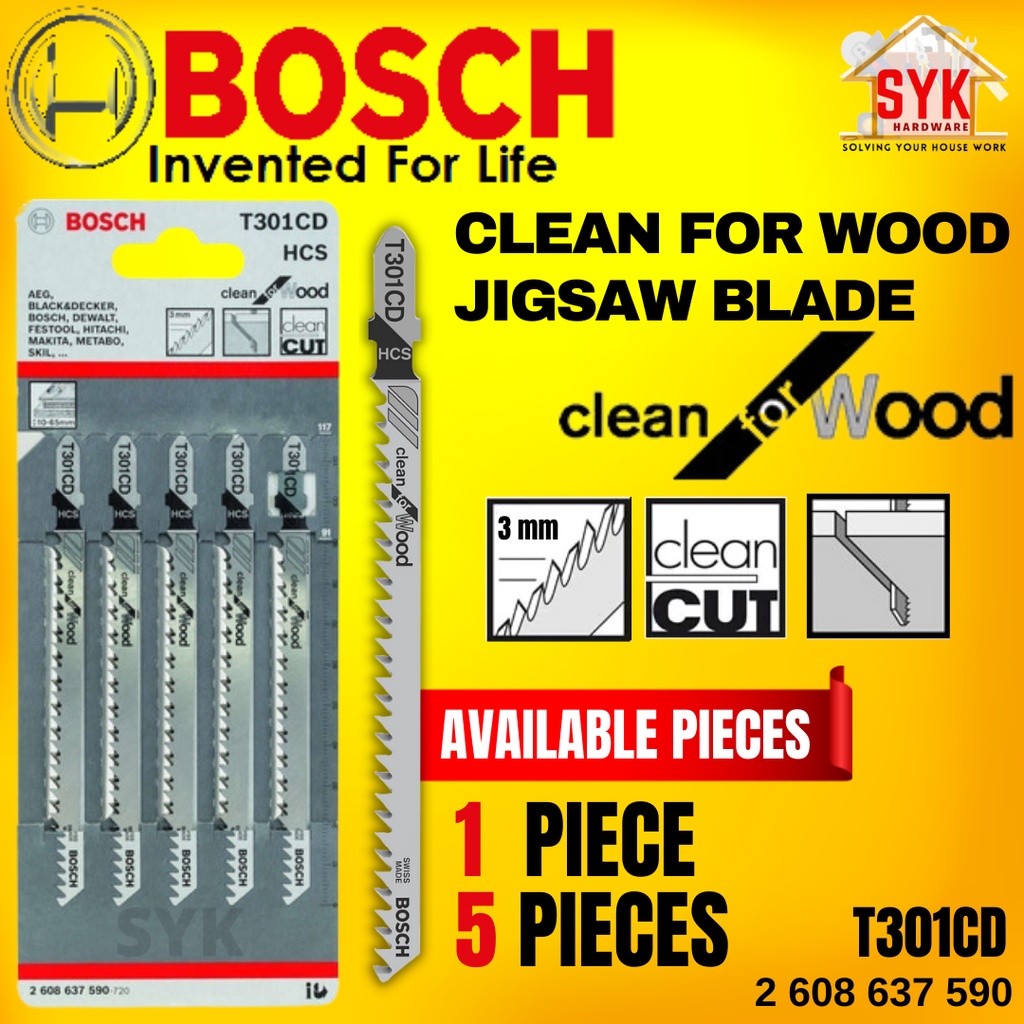 SYK BOSCH T301CD HCS Clean For Wood Jigsaw Blade For Plywood Softwood
