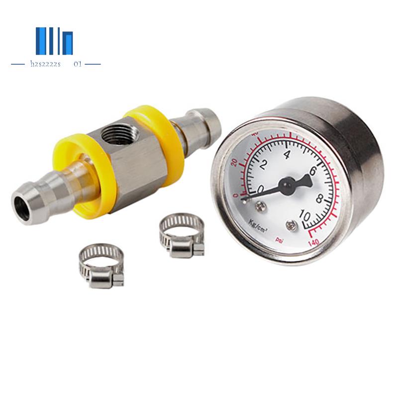 Universal Fuel Pressure Gauge 1/8 NPT(140 Psi) with 3/8 Inch Fuel Line