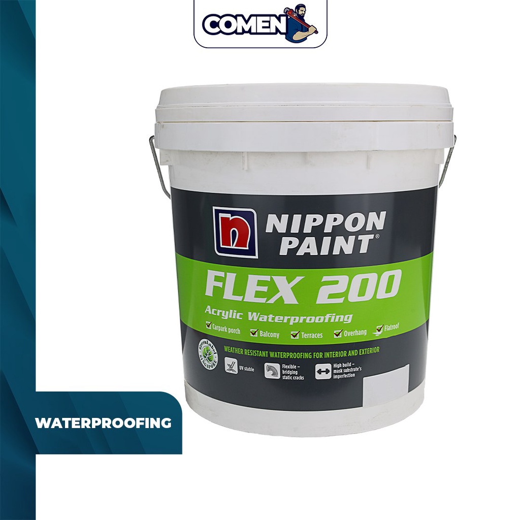 NIPPON PAINT Flex 200 Acrylic Waterproofing 20KG Wall Roof Balcony