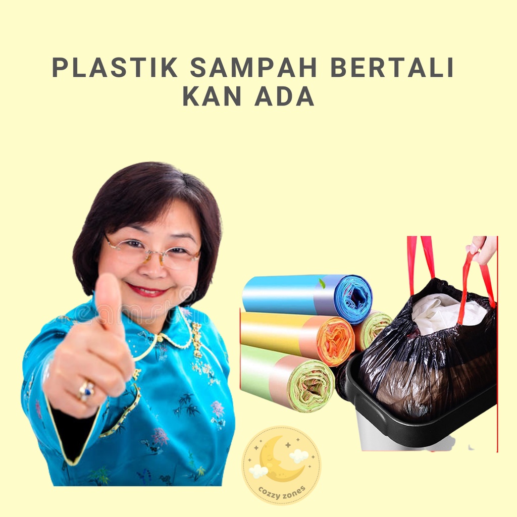Kitchen Trash Bag Plastik Sampah Bertali Terus Ikat Kitchen Drawstring