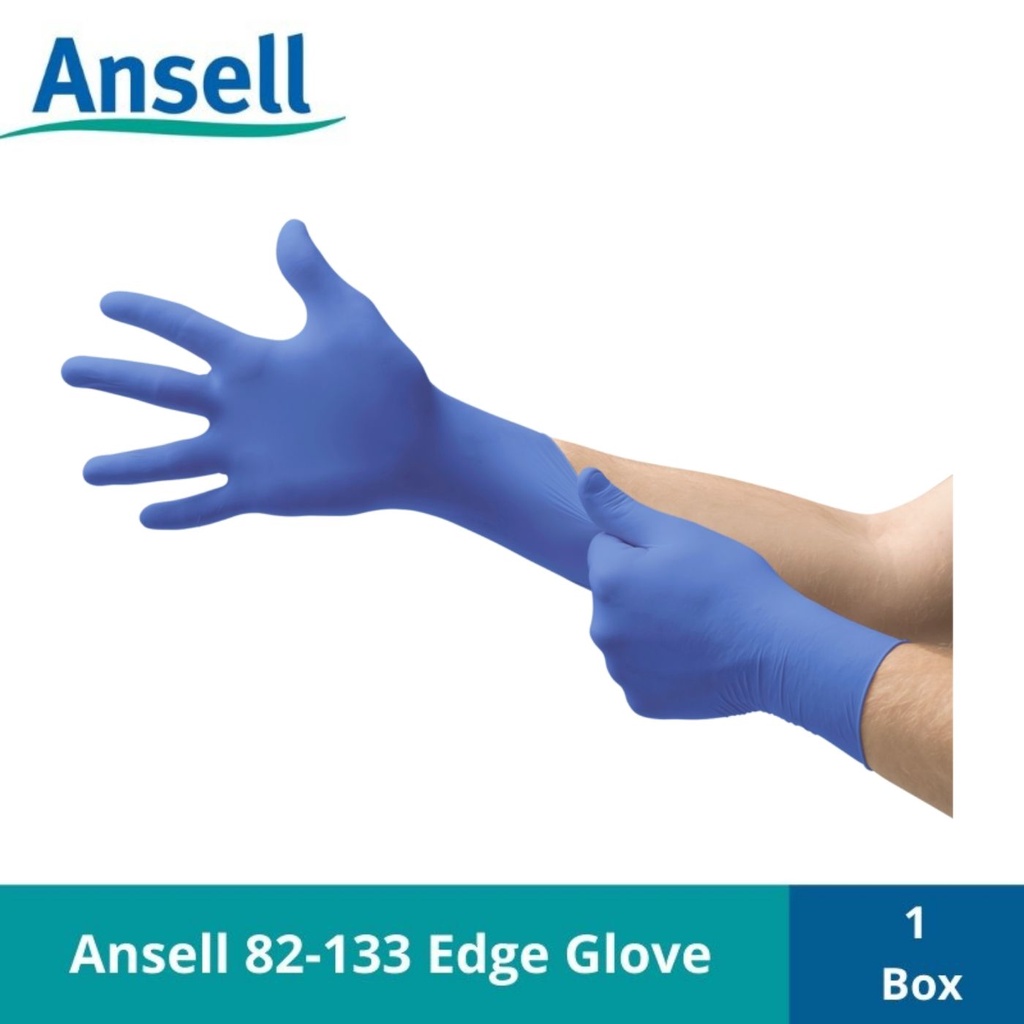 300 Pcs!!! Ansell 82133 Edge Disposable Nitrile Glove Shopee Malaysia