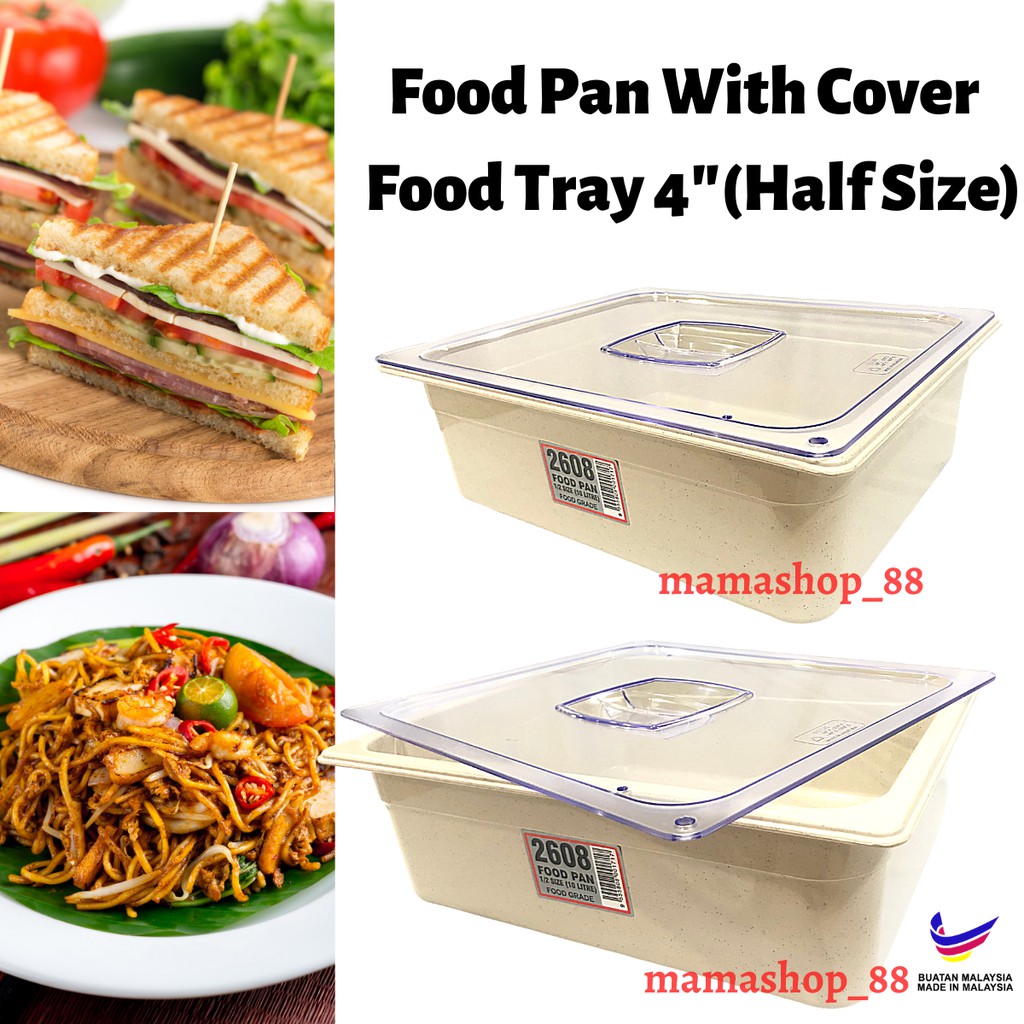 Food Pan With Cover / Food Tray 4"(Half Size) With Lid / Bekas Makanan