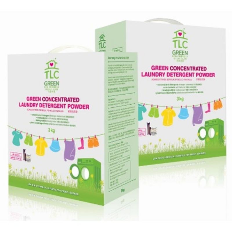 TLC Green Concentrated Laundry Detergent Powder (3kg) Shopee Malaysia