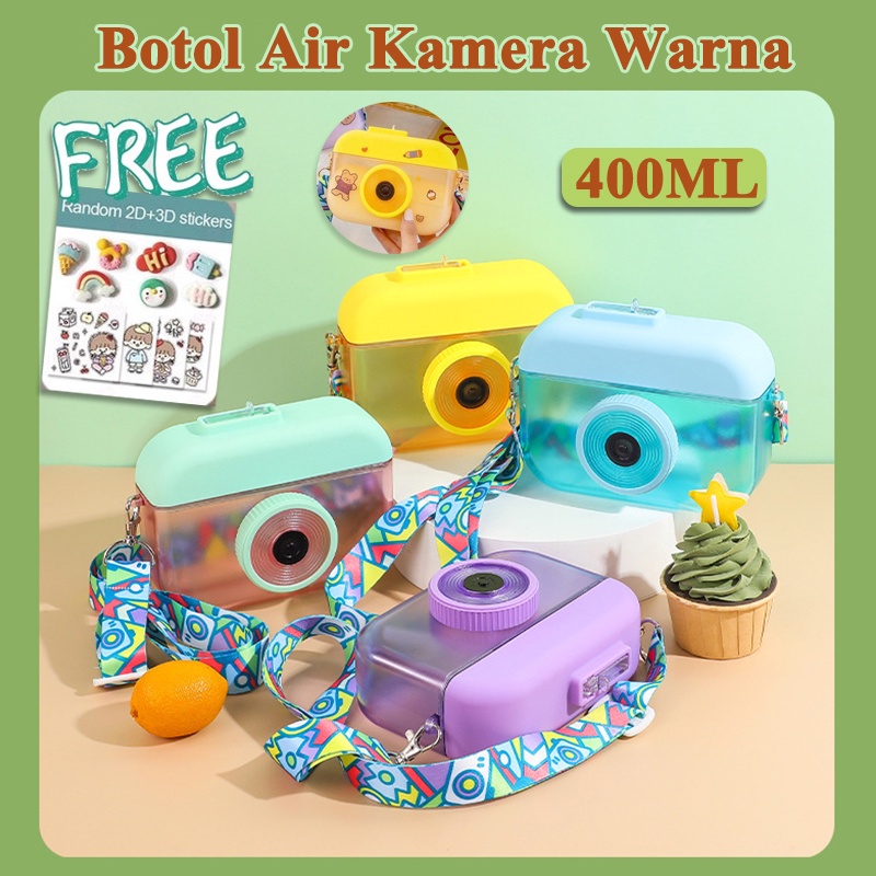 Botol Air Viral Murah Cute Water Bottle 400ML 2D&3D Sticker Spot Korean