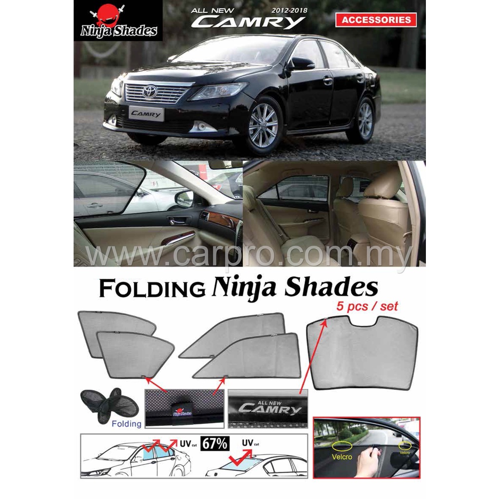 Toyota Camry XV50 2012 2018 Ninja Shades Sunshade (5pcs