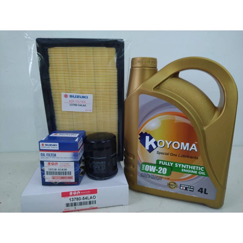 SUZUKI SX4 2012year OIL FILTER + AIR FILTER + KOYOMA 0W20 FULLY