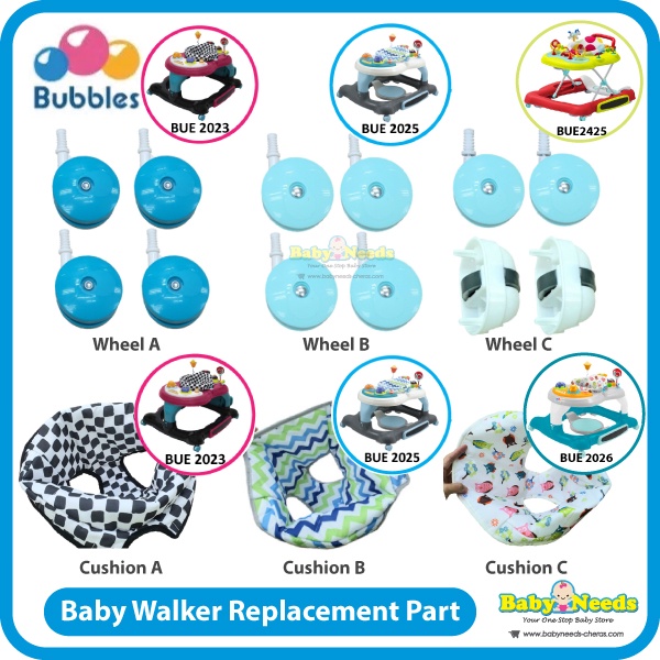Bubbles 3 in 1 /5 in 1 Baby Walker Wheel/ Replacement Cushion Spare