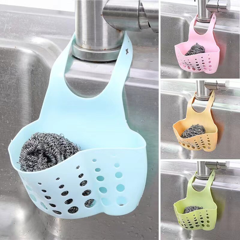 Kitchen Organizer Sink Hanging Basket Buckle Water Tap Collect Bag