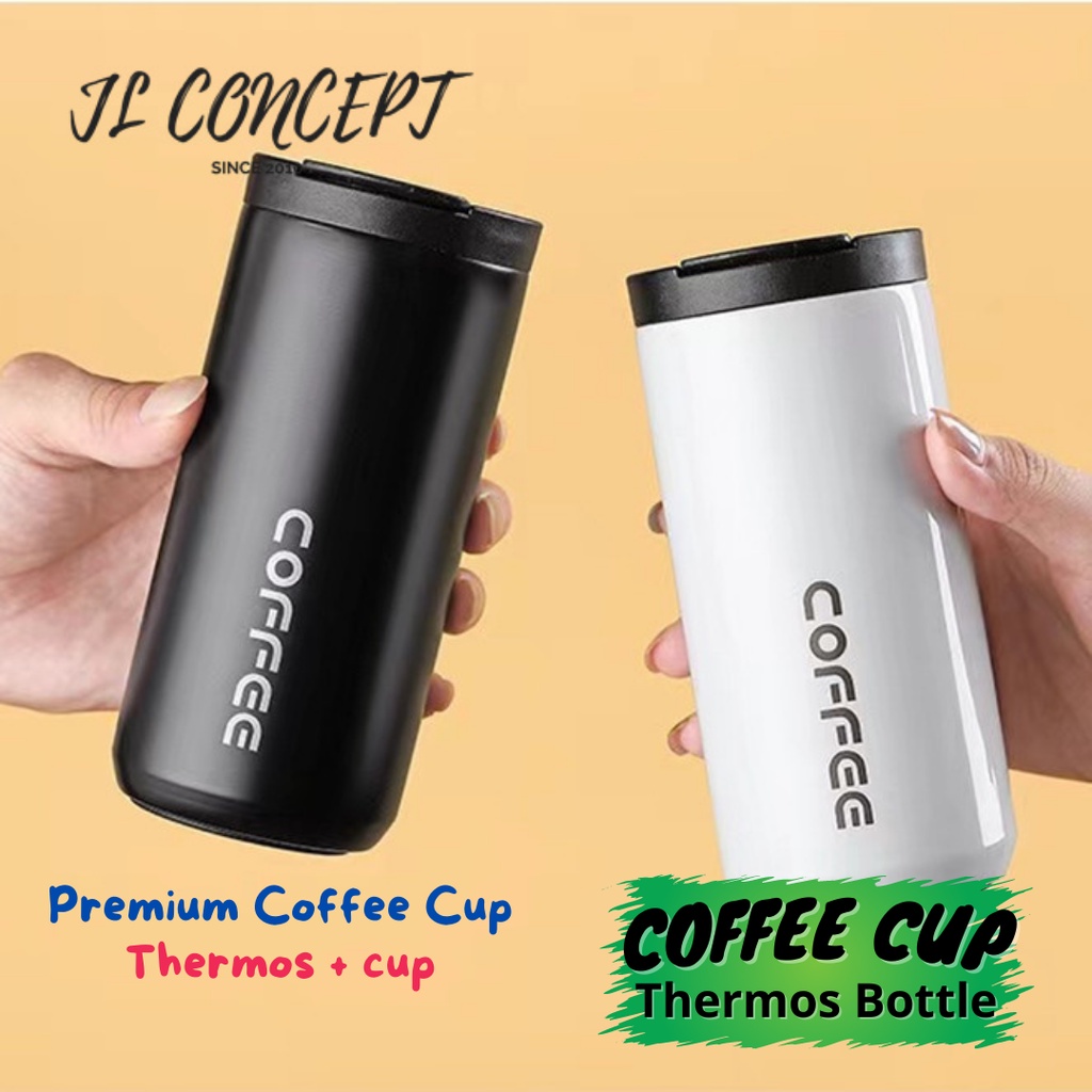 JL Premium Coffee Cup Thermos Warmer Insulated Tumbler 450ml Stainless