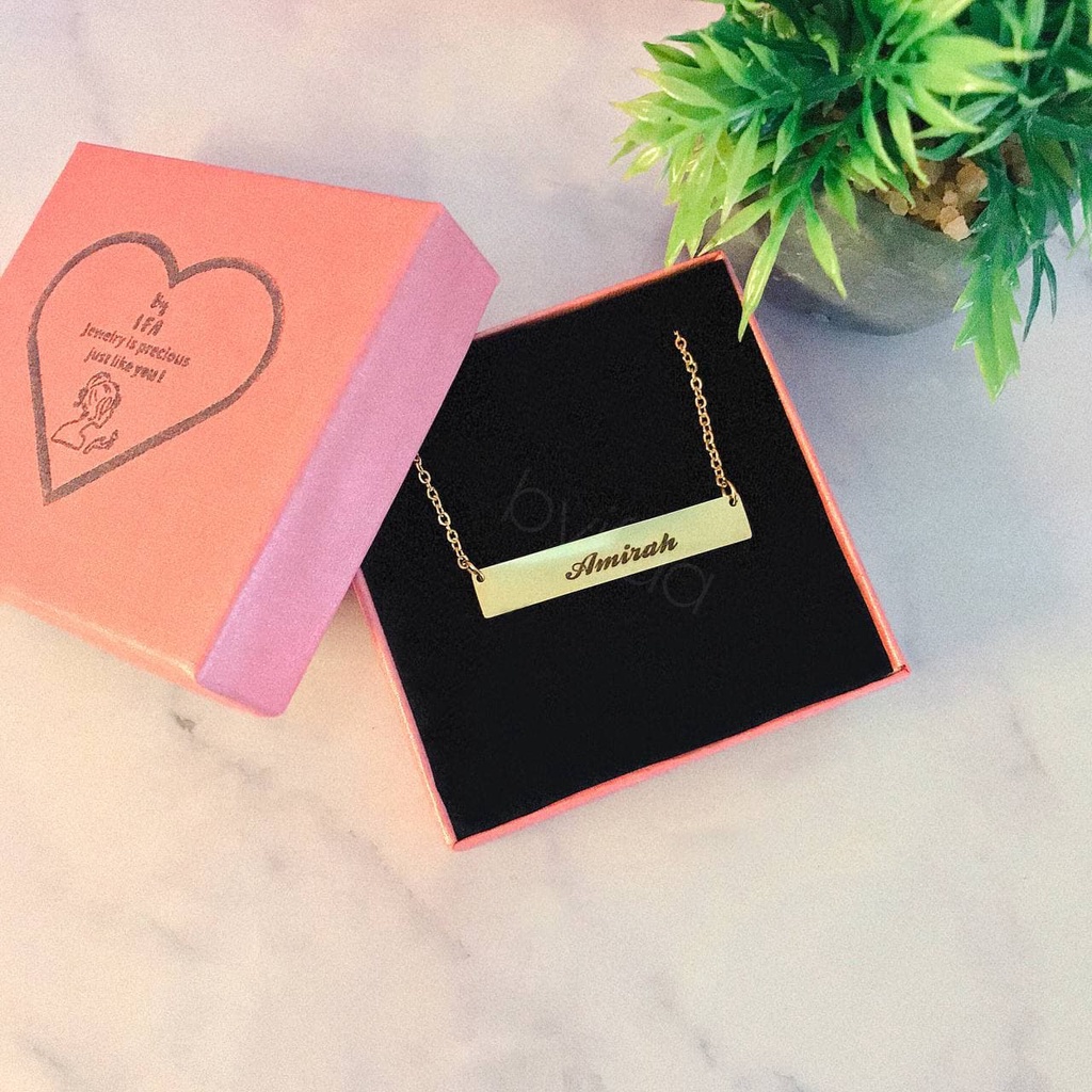 MALAYSIA 🔥 RANTAI NAMA MURAH CUSTOM NECKLACE (BAR NECKLACE) Shopee